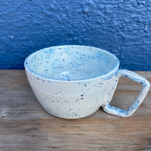 Blue Speckled ceramic espresso cup mug
