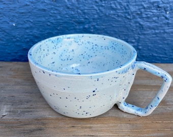 Blue Speckled ceramic espresso cup mug