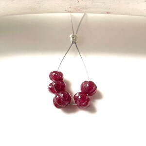 5PCS~Natural Ruby Melon Beads, 5-6 MM Red Ruby Carved Beads, Loose Ruby Pumpkin Carving Beads, Ruby Beads for Jewelry Making