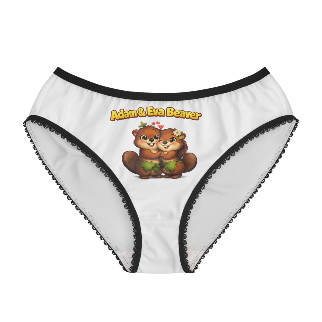Adam & Eva Beaver Cute Couple Illustration Women's Briefs | Cartoon ...