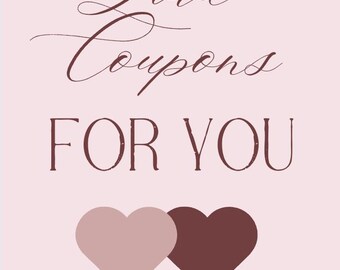Buoni sconto d'amore per coppie / Regalo stampabile per San Valentino / Libro dei buoni sconto romantico, divertente e accogliente