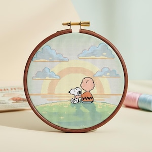 Peanuts Sunset | Cosy, Whimsy, Retro, Snoopy Beginner Friendly (Digital PDF)