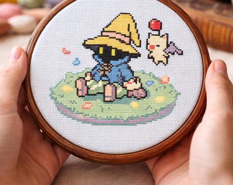 Vivi und Mog | Ffix Inspirierte Stickerei, retro,90er, PSX, anfängerfreundlich (Digital PDF)