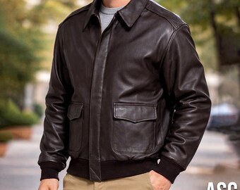 Vintage Black Leather Coat Size XL 1990s David Taylor Bomber