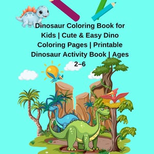 Animal Learning Workbook for Kids – Dinosaurs, Tracing Coloring Activity Book, Preschool Printable PDF