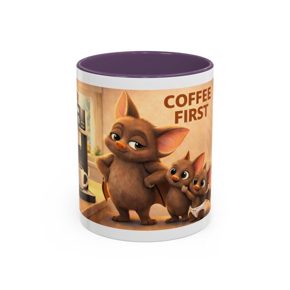 Coffee First Bat Family Mug / Perfect Gift for Mom and Dad / Coffee Mug