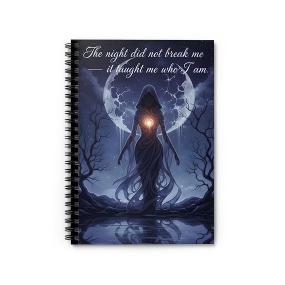 Mystic Moon Witch Notebook / Dark Feminine Journal / The night did not break me / Spiritual Writing Book