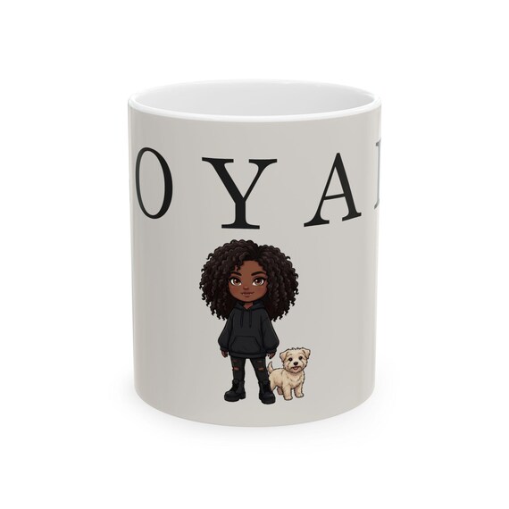 LOYAL. Vampire Girl & Dog Mug / Gothic Pet Coffee Cup / Dark Cute Vampire Art / Witchy Aesthetic Gift for Dog Lovers