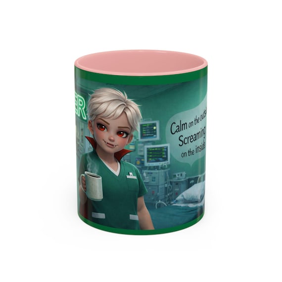 ER Nurse Mug / Calm on the Outside, Screaming on the Inside / Cute Nurse Coffee Cup / Funny Medical Gift