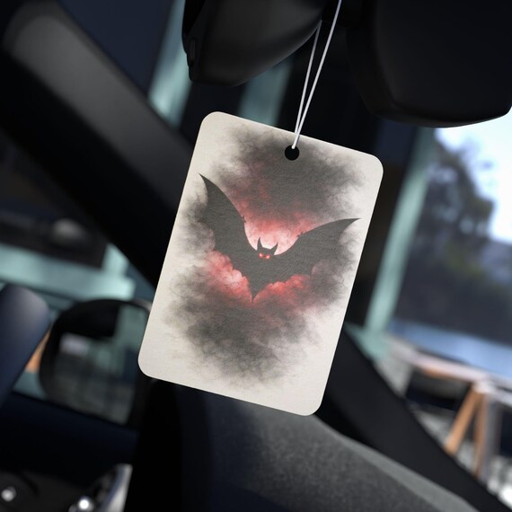 Gothic Bat Blood Moon Car Air Freshener | Dark Aesthetic Car Accessory | Vampire Inspired Gift