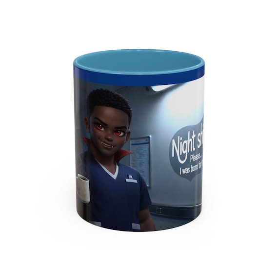 Vampire Nurse Mug / Male Vampire Night Shift Coffee Cup / I Was Born For This / Nurse Gift