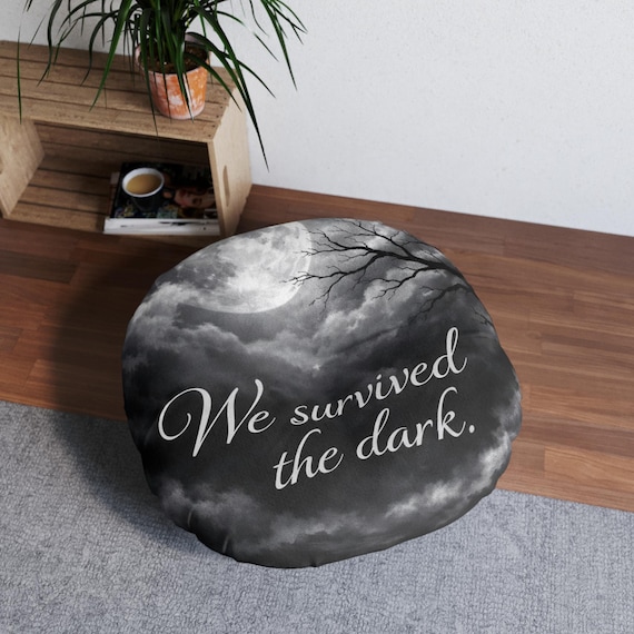 We Survived the Dark round floor pillow | Strength, Healing & Lasting Love
