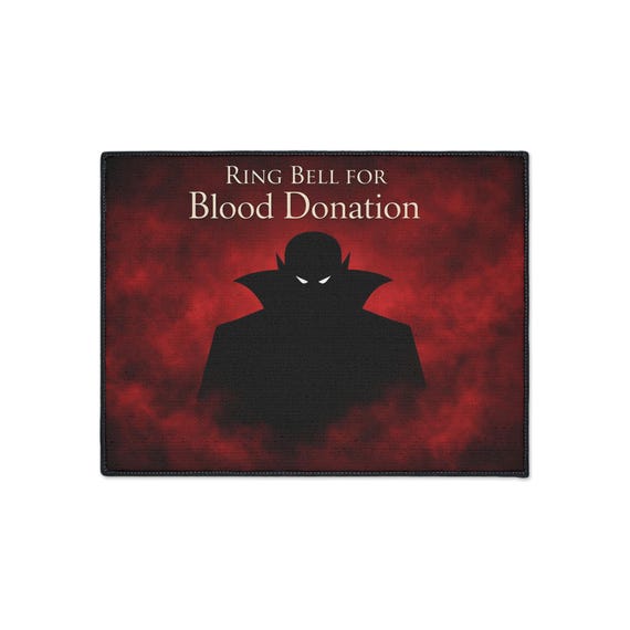 Ring Bell for Blood Donation Floor Mat | Vampire silhouette