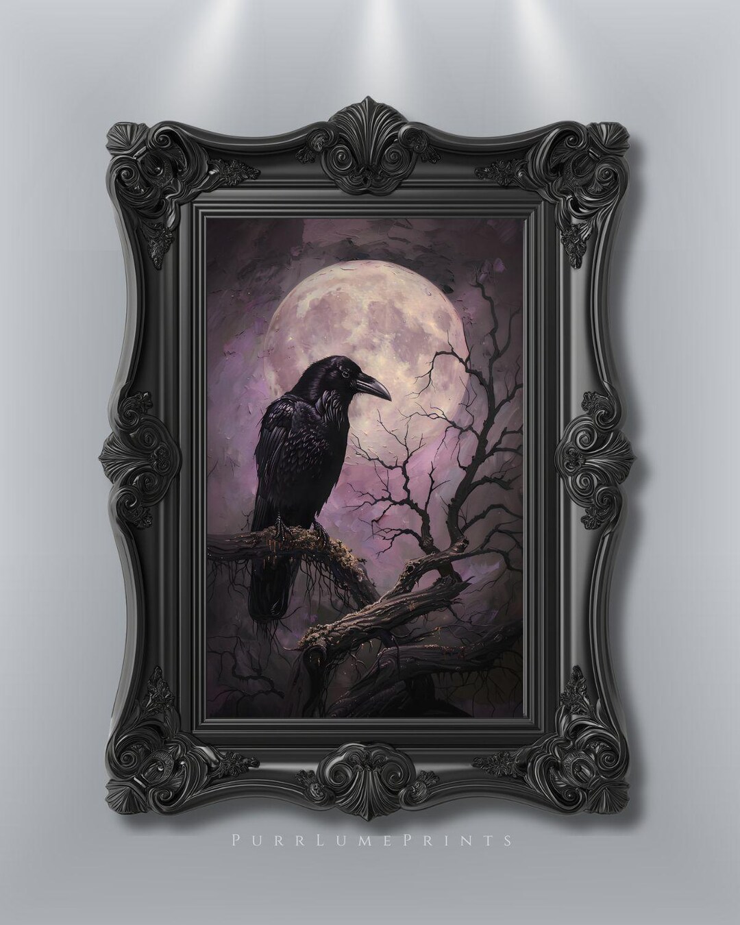 Raven Wall Art, Edgar Allan Poe Inspired Print, Gothic Dark Academia ...