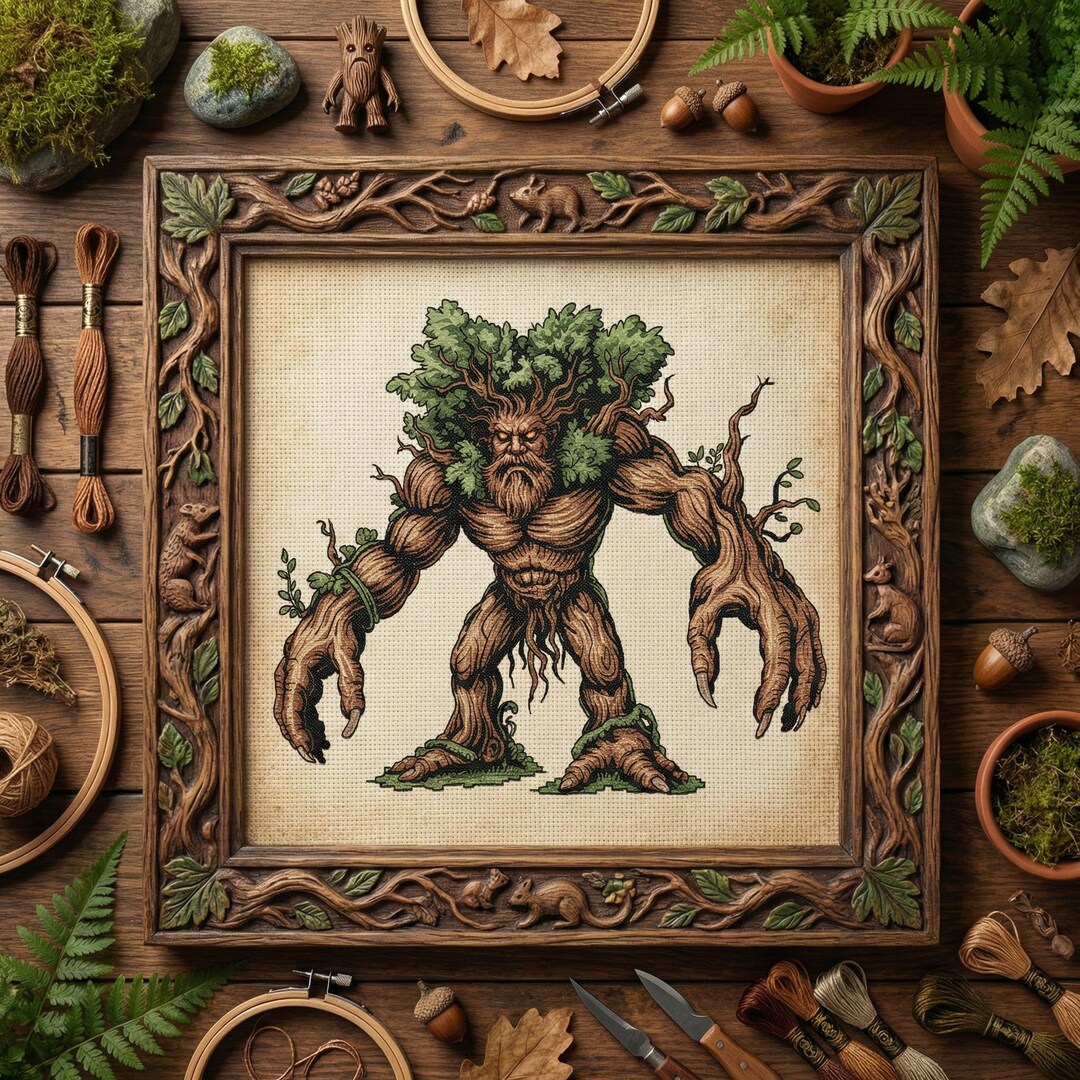 Ancient Tree Guardian Cross Stitch Pattern – Fantasy Ent Creature ...
