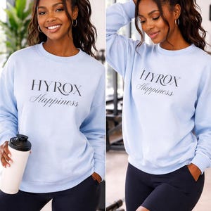 Sudadera de cuello redondo HYROX Happiness – Conjunto para entrenamiento en el gimnasio, jersey deportivo