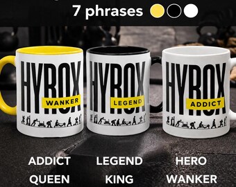 Hyrox Mug – 8 Workout Stations, Functional Fitness Ceramic Cup (11oz)