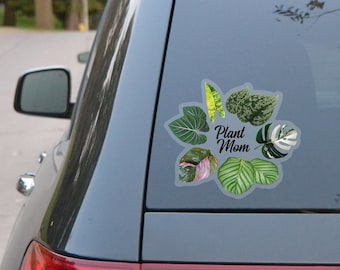 Large Car Decal Plant Mom Clear Vinyl - Green Thumb Gift - Friend Gift - Plants Clear Decal - Plant Lover Gift - Rare Plants Clear Car Decal