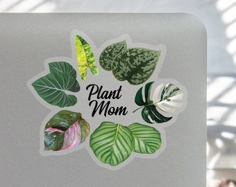 3 Pack Plant Mom Clear Vinyl Sticker - Green Thumb Gift - Friend Gift - Plants Clear Decal - Plant Lover Gift - Rare Plants Clear Sticker