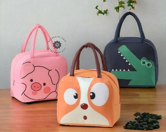 Cartoon Animals Thermal Lunch Bags Handbag, Outdoor Portable Picnic Dinner Handbag,  Food Storage Bags, Bento Bag, Gift For Mother