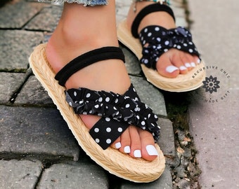 Handmade Women's Casual Lace Strap Flat Heel Sandals: Anti-Slip, Wear-Resistant, Trendy Beach Sandals for Summer Fashion