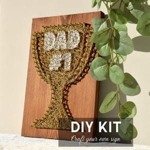 Pappatrofé Strängkonst DIY-kit, Utsökt Träinredning, Elegant Väggkonstdisplay