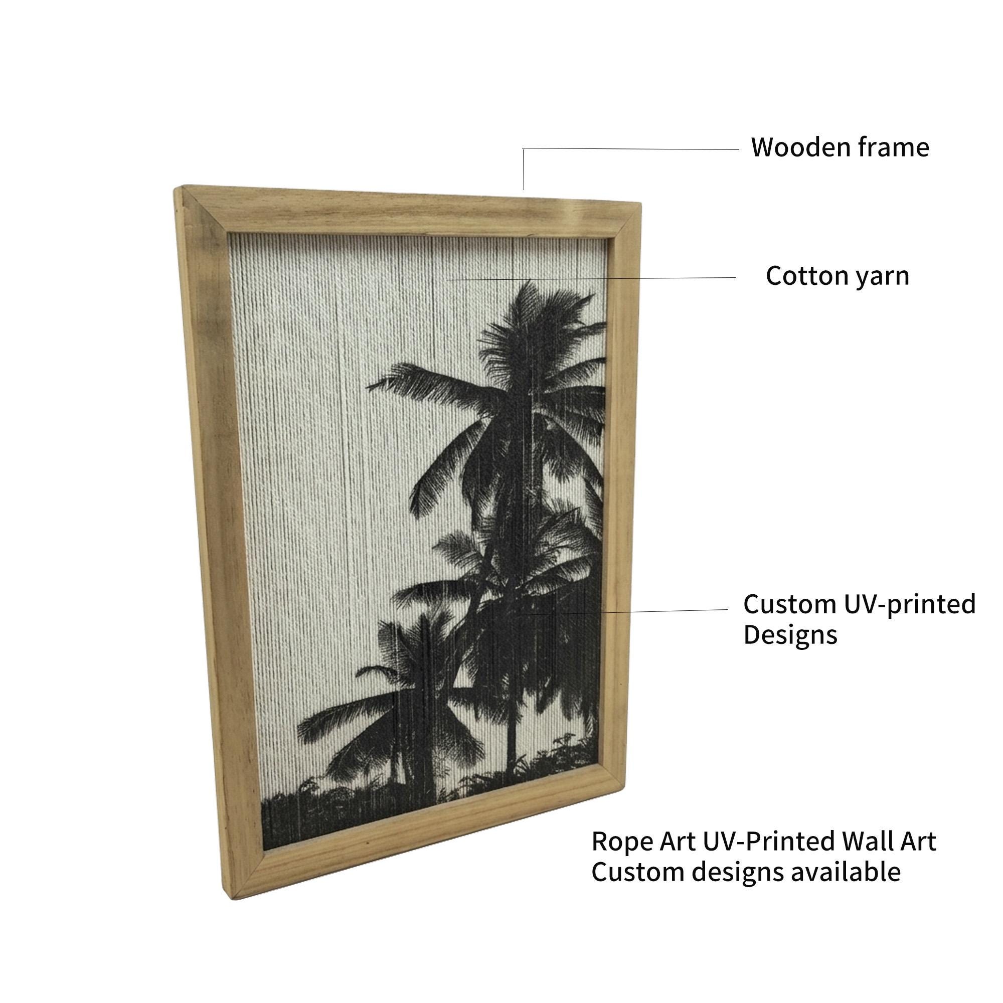 Custom Thread Art Mural UV Printed Natural Wood Frame Home Decor - Etsy