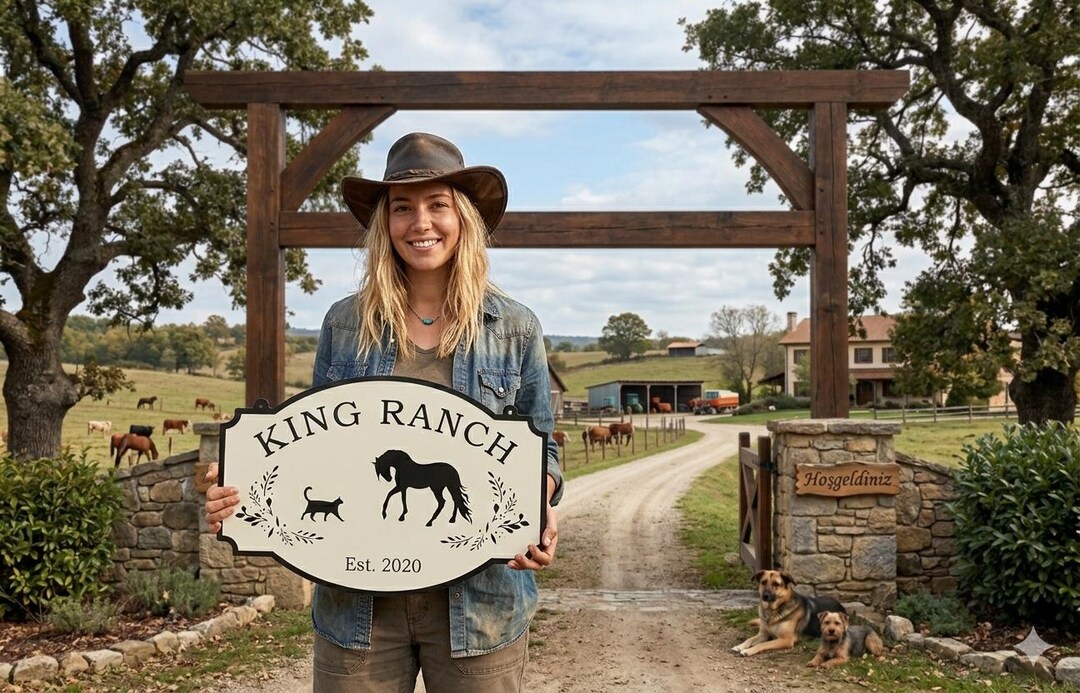 Custom Aluminum Farm Entrance Sign, Personalized Ranch Gate Decor ...