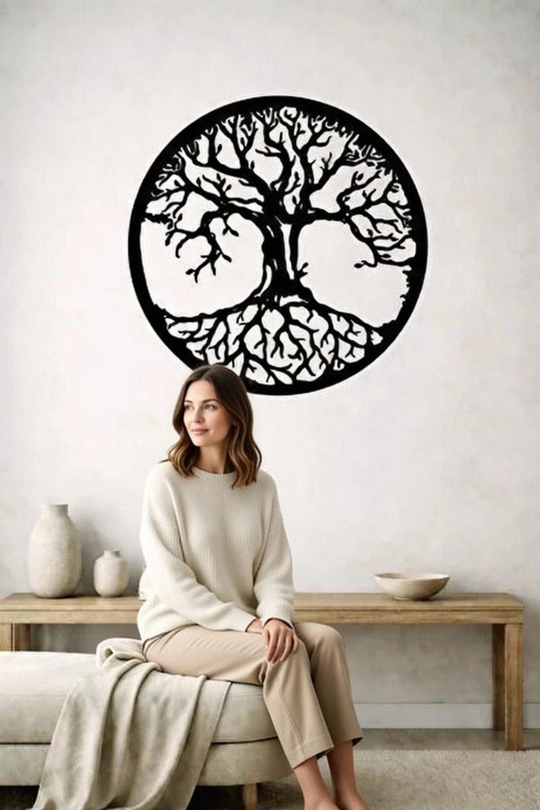 Black Metal Tree Wall Art, Modern Living Room Decor - Etsy