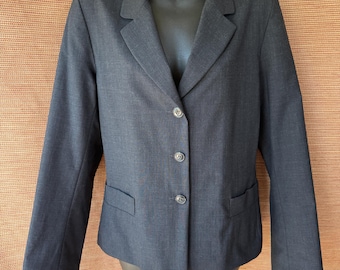 Agnes b. Dark Grey Wool Blazer, 1990s France, Size 6, Work Attire, Office Chic, Upscale Casual