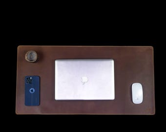 Alfombrilla de escritorio de piel flor: resistente al agua para teclado y ratón