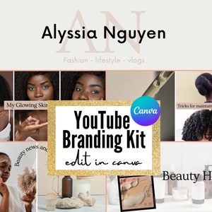 Minimal YouTube Branding Kit with Editable Channel Banner, Intro, Outro, and Video Thumbnails Canva Templates