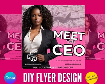 Meet The CEO Flyer, DIY Flyer Template Design, Meet The Owner Flyer, Entrepreneur Flyer, Social Media Flyer, Business Flyer, Premade Flyer
