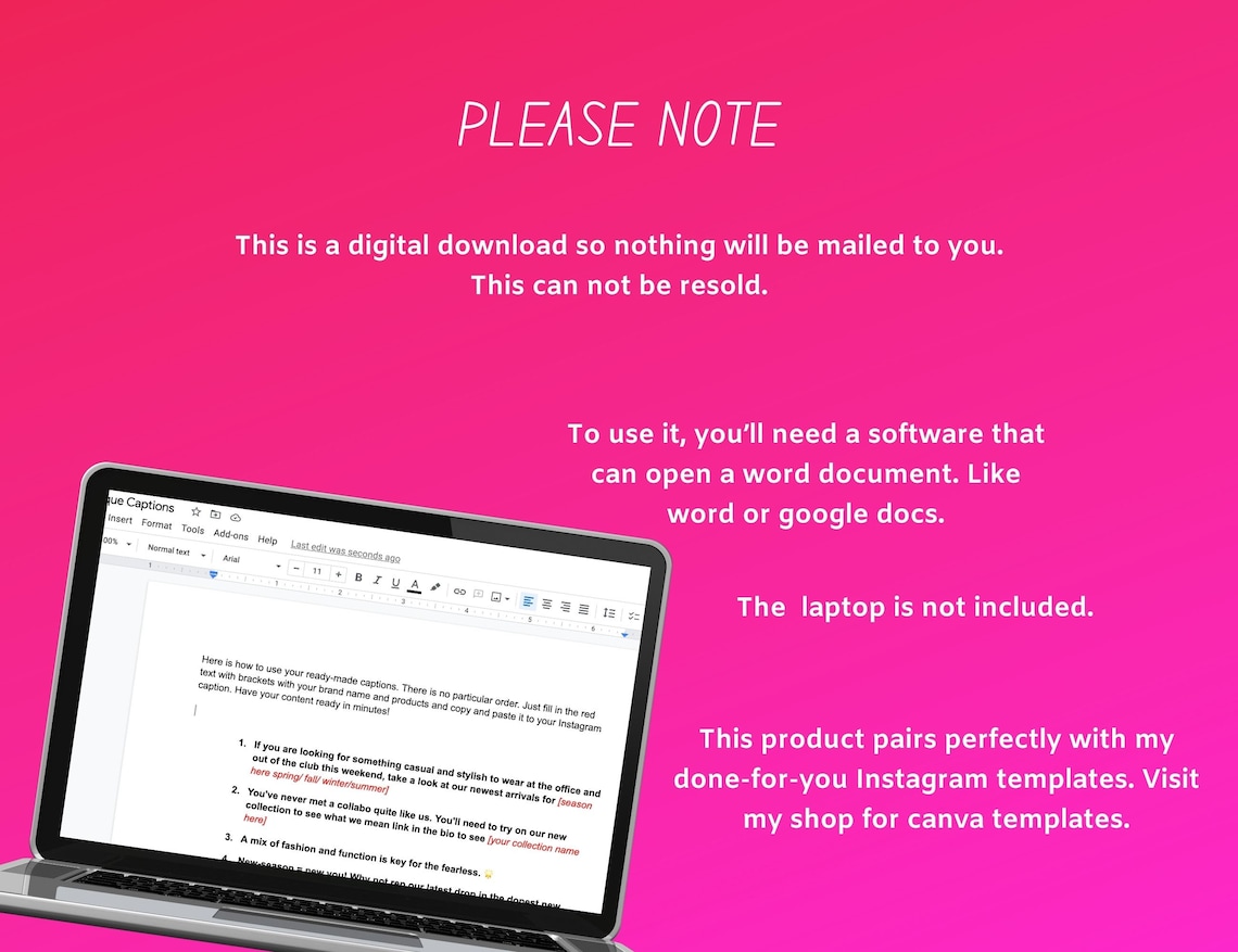 45 Fashion Boutique Instagram Captions Template Instagram Etsy