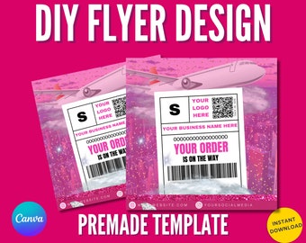 Editable Orders Shipped Flyer for Boutiques & Salons - DIY Customizable Instagram Template Announcing Shipping