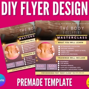 Body Sculpting Masterclass Flyer: Editable Spa Promo Template (Digital Download)