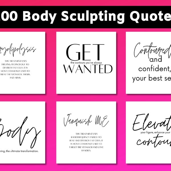 100 Body sculpting and contouring Instagram Templates for Canva Fat Cavitation Cool Sculpt