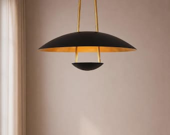 Ręcznie robiona skandynawska lampa wisząca, mosiężna lampa wisząca, nowoczesna nordycka lampa sufitowa, minimalistyczna jadalnia
