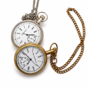 Antique French Pocket Watch Set of 2, Depose Regulateur Silver Plated Pocket Watches, Vintage French Timepiece Decor, Best Gift