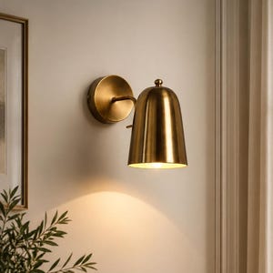 Lámpara de pared moderna estilo granja con enchufe, aplique de dormitorio de mediados de siglo, iluminación de pared minimalista para tocador, lámpara de pared vintage