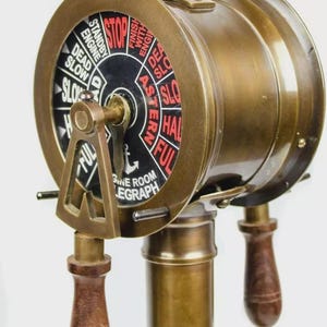 Titanic Engine Room Telegraph Replica - Antique Brass Nautical Decor with Bell