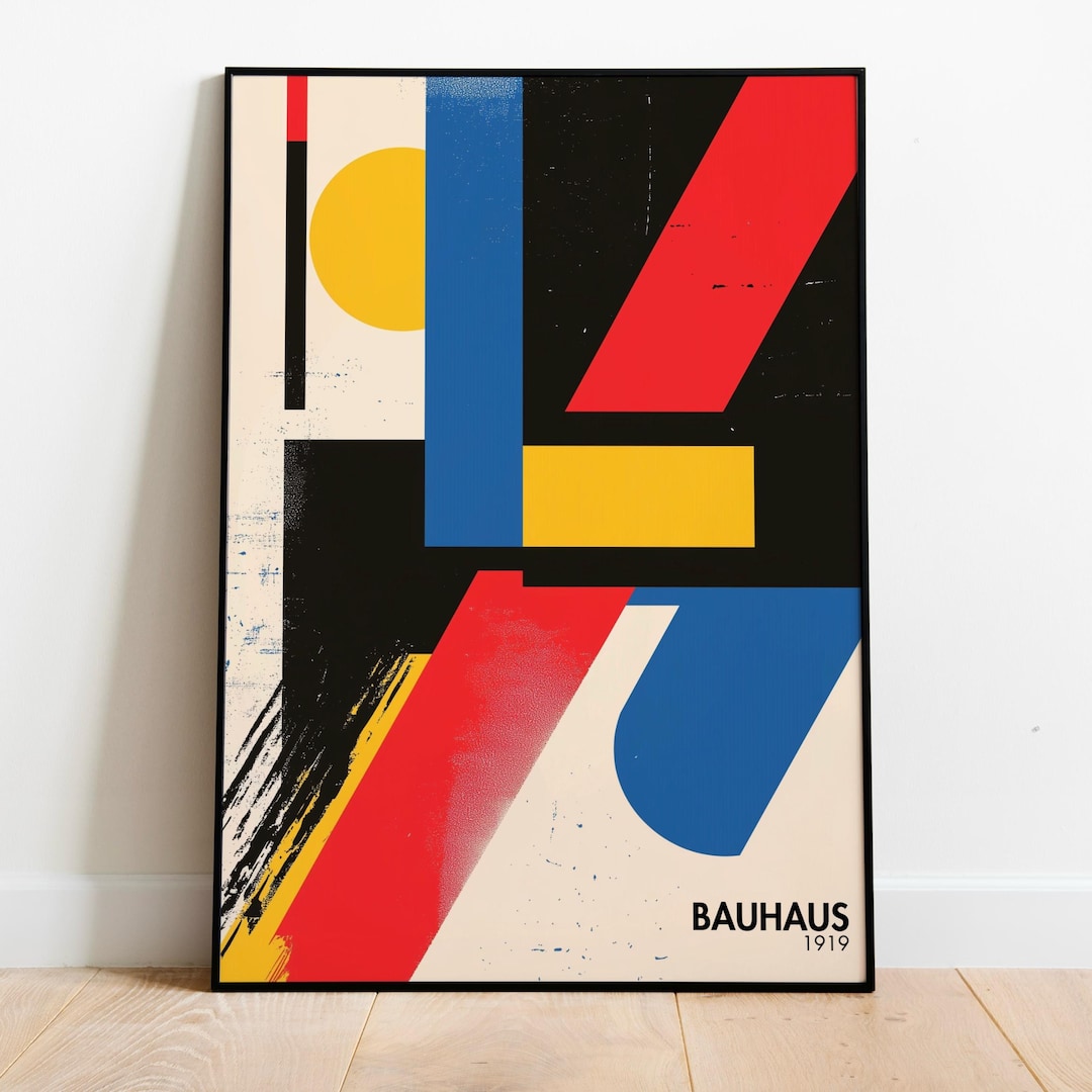 Bauhaus Abstract Geometric Art Print | Minimalist Mid Century Modern ...