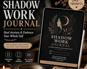 Diario de trabajo con la sombra en PDF, cuaderno de trabajo para la sanación del niño interior, ejercicios para aliviar la ansiedad, diario de autodescubrimiento, descarga digital con enfoque en el trauma.