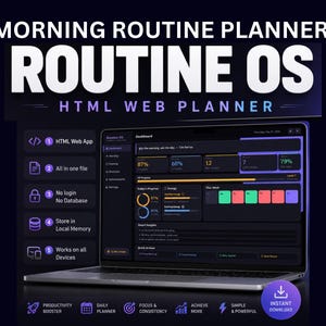 Morning and Evening Routine Planner App | Habit Tracker, Streak and XP System, Mood and Energy Tracker, Focus Mode (Digital Download)
