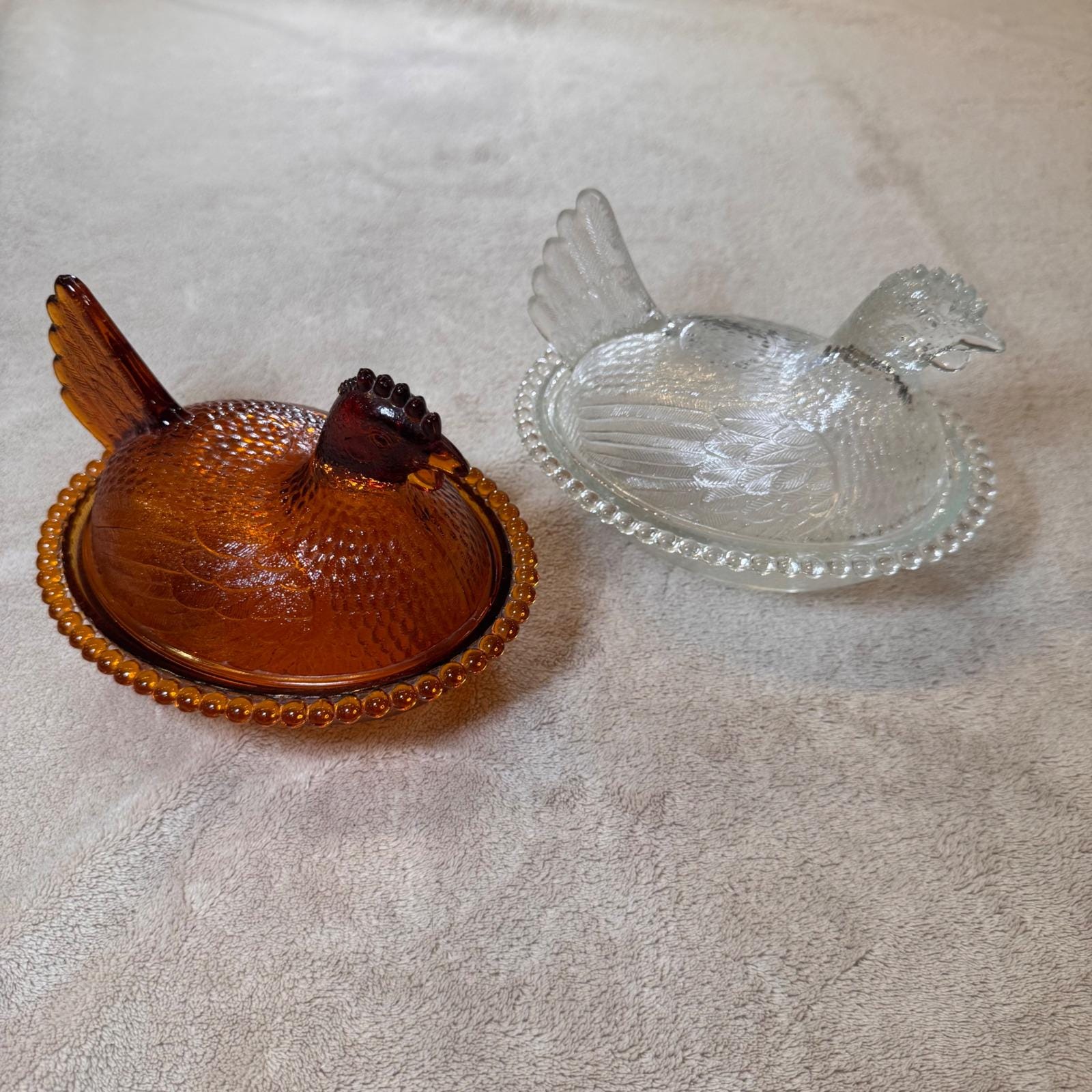 Indiana Amber Glass Hen on Nest - Etsy