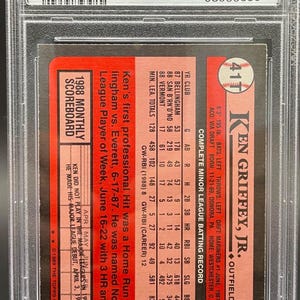 Ken Griffey JR. 1989 Topps Traded #41T PSA 8 afbeelding 2