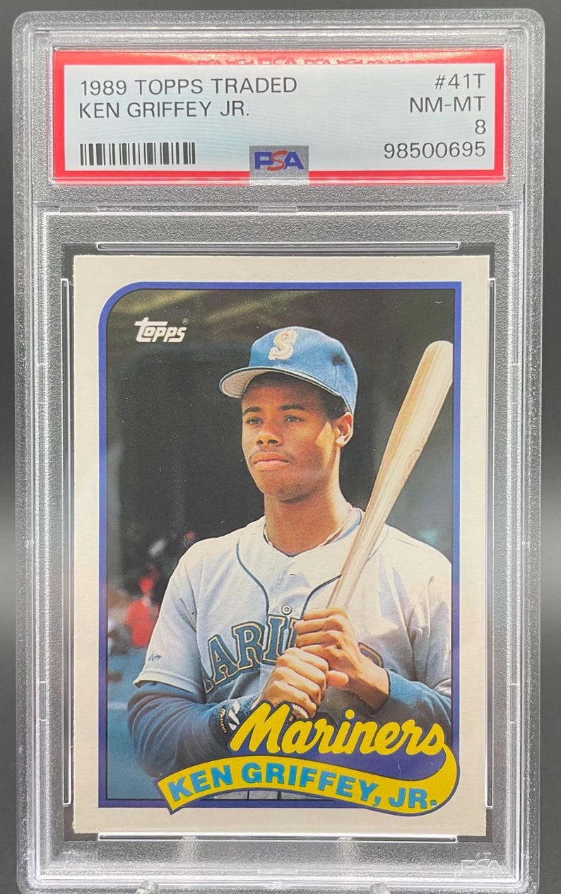 Ken Griffey JR. 1989 Topps Traded #41T PSA 8 afbeelding 1