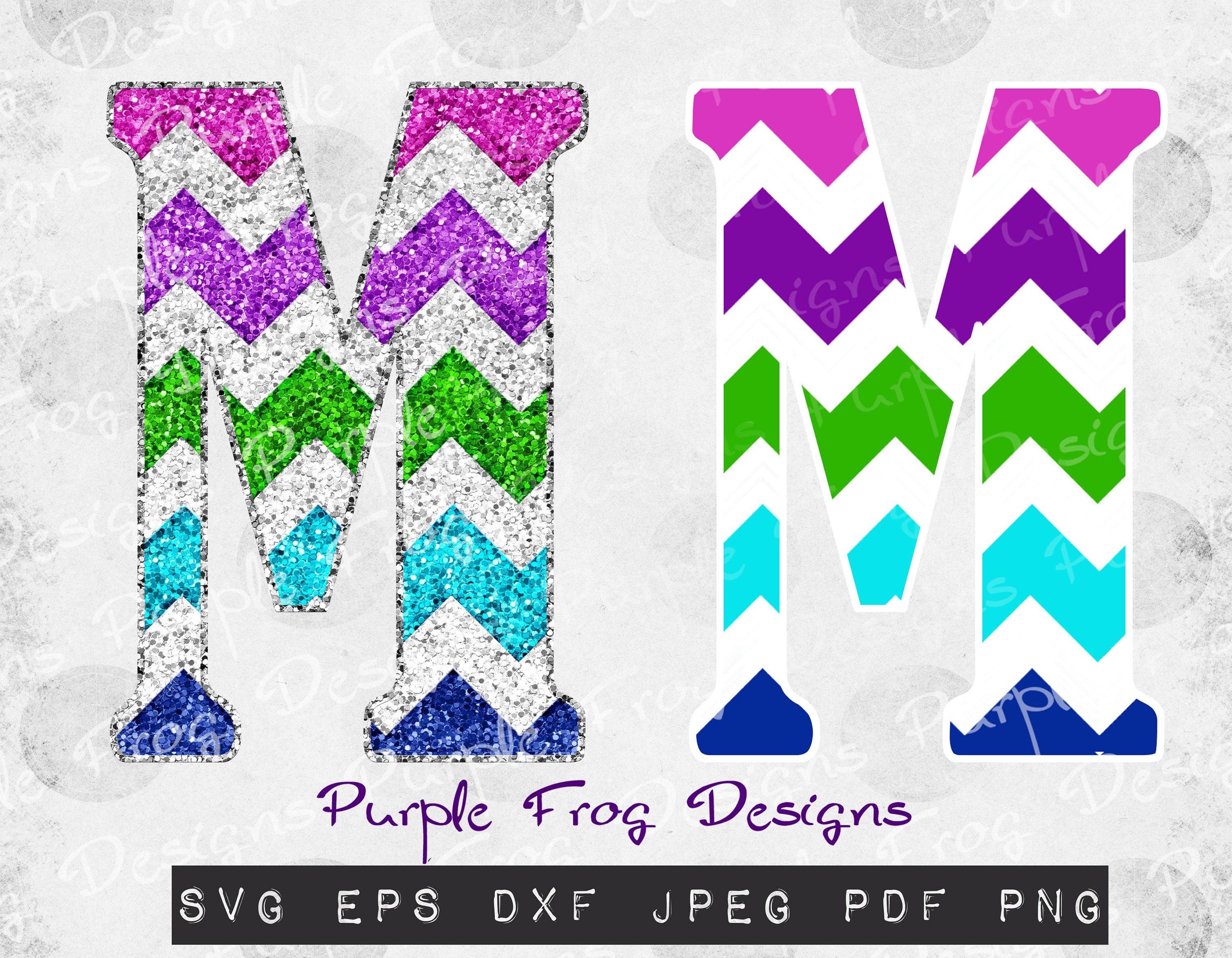 Download M Monogram Svg Chevron Monogram Svg Glitter Monogram M Etsy