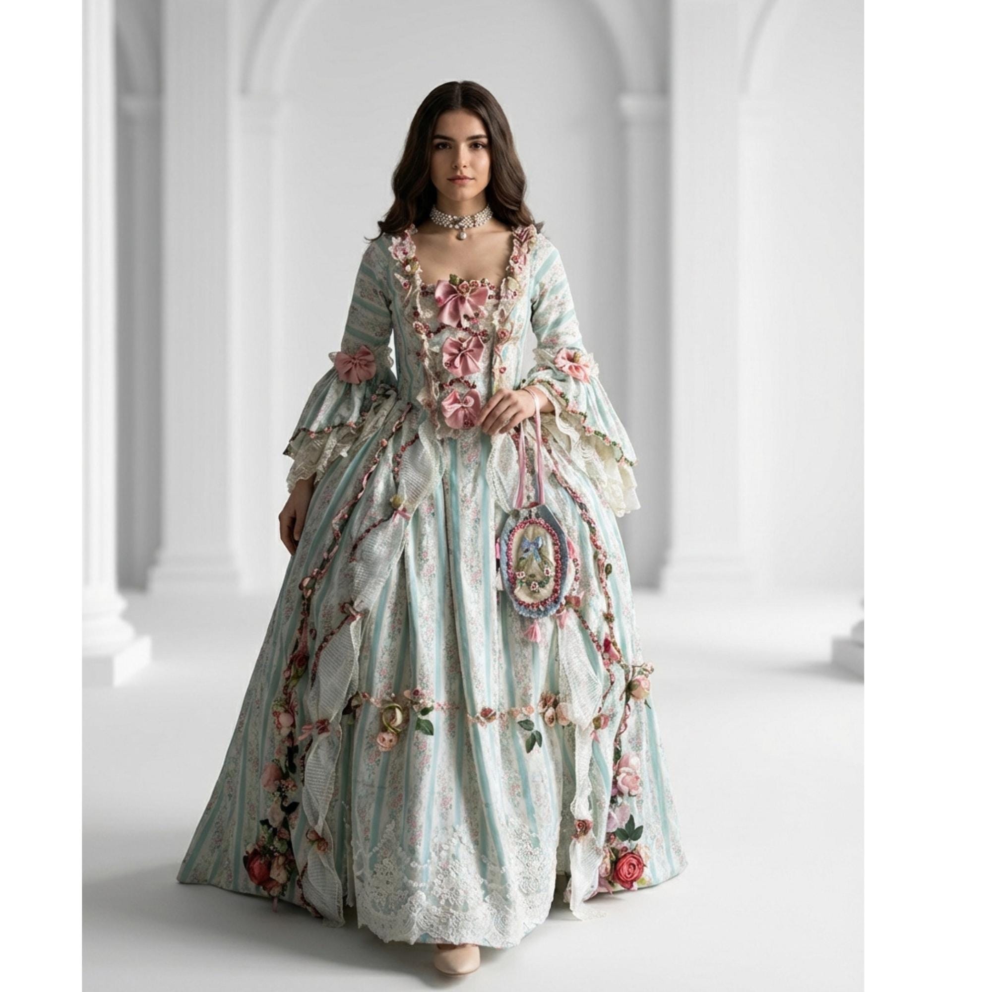 marie antoinette green dress Green Retro Tudor Dress Costumes Polyester Dress Women's Euro-Style Marie  Antoinette Costume 18th Century Costume