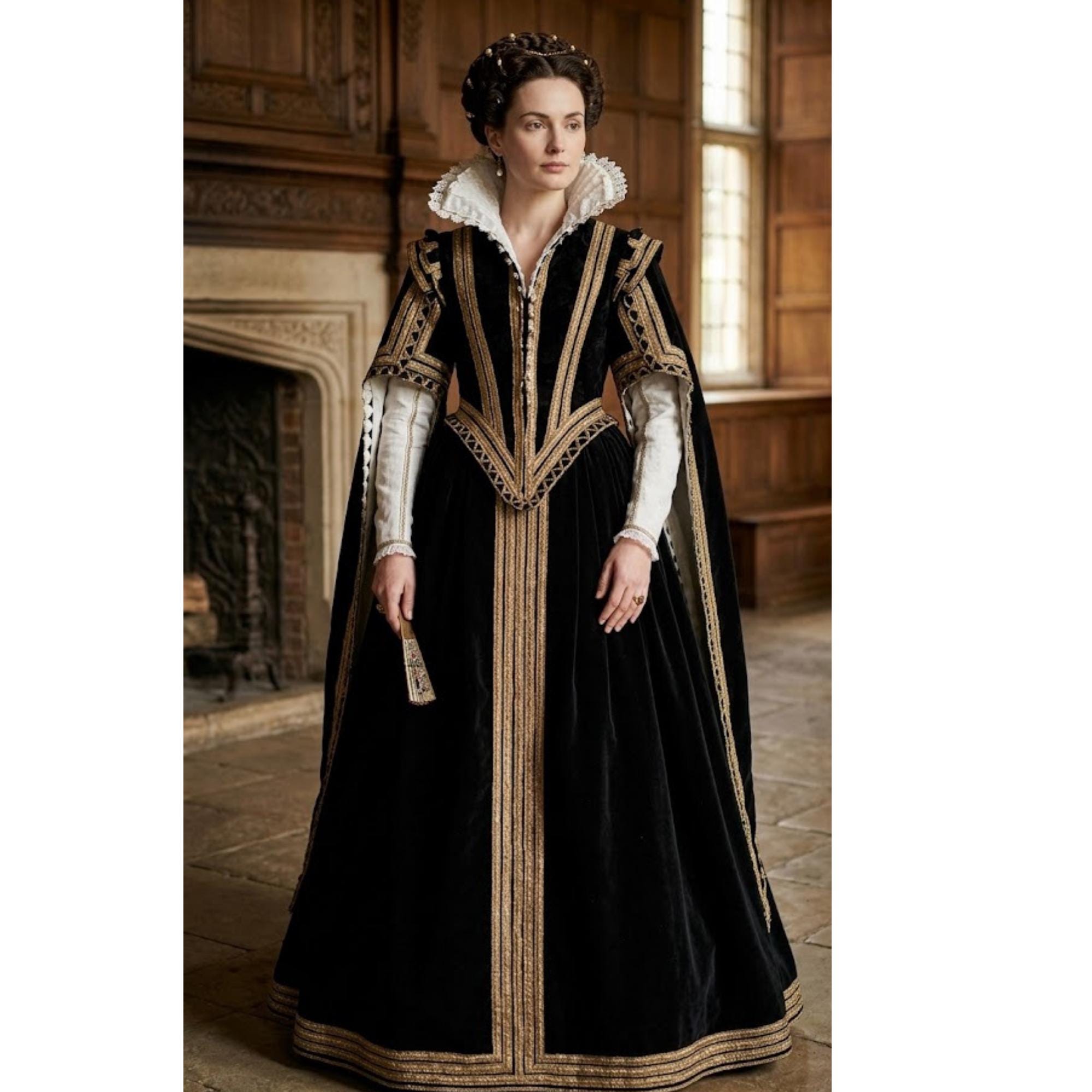 anne boleyn black dress Anne Boleyn Waxwork, Hever Castle, Press Photo